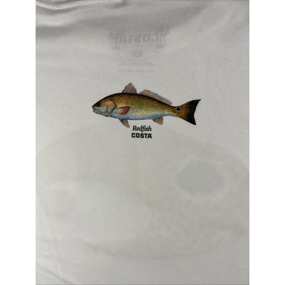 Costa Del Mar REDFISH Long Sleeve T-shirt Mens L Dri Fit White costal casual - Picture 6 of 8